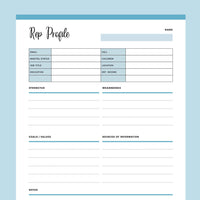 Printable Business Rep Profile – Plan Print Land