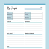 Printable Business Rep Profile - Blue