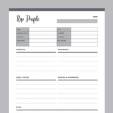 Printable Business Rep Profile - Grey