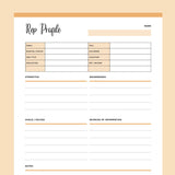 Printable Business Rep Profile - Orange
