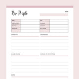 Printable Business Rep Profile - Pink