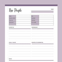 Printable Business Rep Profile - Purple