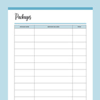 Printable Service Business Package Details - Blue