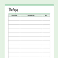 Printable Service Business Package Details - Green