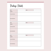 Printable Service Business Package Details Page 2