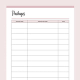 Printable Service Business Package Details - Pink