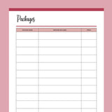 Printable Service Business Package Details - Red
