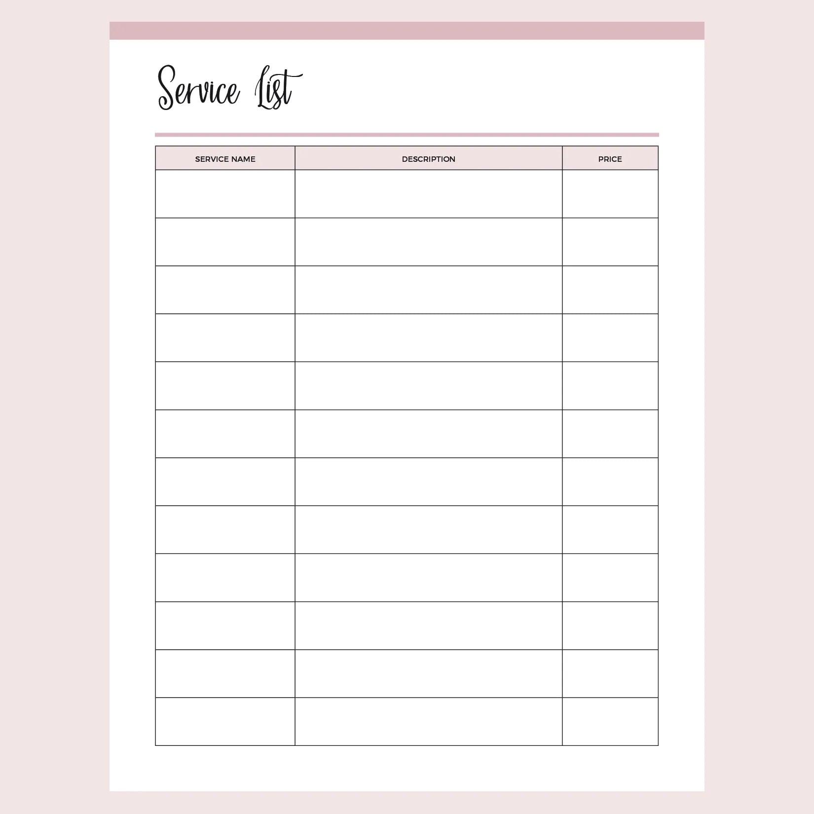 Printable Business Service Price List | Instant Download PDF | A4 and US Letter – Plan Print Land printable-business-service-price-list-instant-download-pdf-a4-and-us-letter-plan-print-land