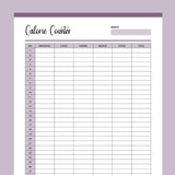Printable Calorie Counting Tracker - Purple