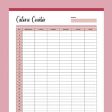 Printable Calorie Counting Tracker - Red