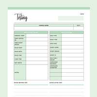 Printable Candle Making Testing Template - Green