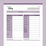 Printable Candle Making Testing Template - Purple