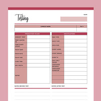 Printable Candle Making Testing Template - Red