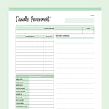 Printable Candle Recipe Template - Green