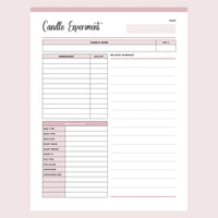 Printable Candle Recipe Template - Page 1