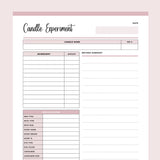Printable Candle Recipe Template - Pink