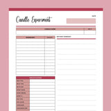 Printable Candle Recipe Template - Red