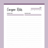 Caregiver Notebook.pdf Printable Caregiver Notes PDF | Instant download PDF | A4 & US Letter ...