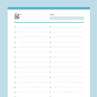 Printable Checklist Template Plan Print Land