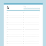 Printable Checklist Template - Blue