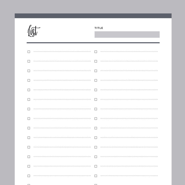 Printable Checklist Template Plan Print Land