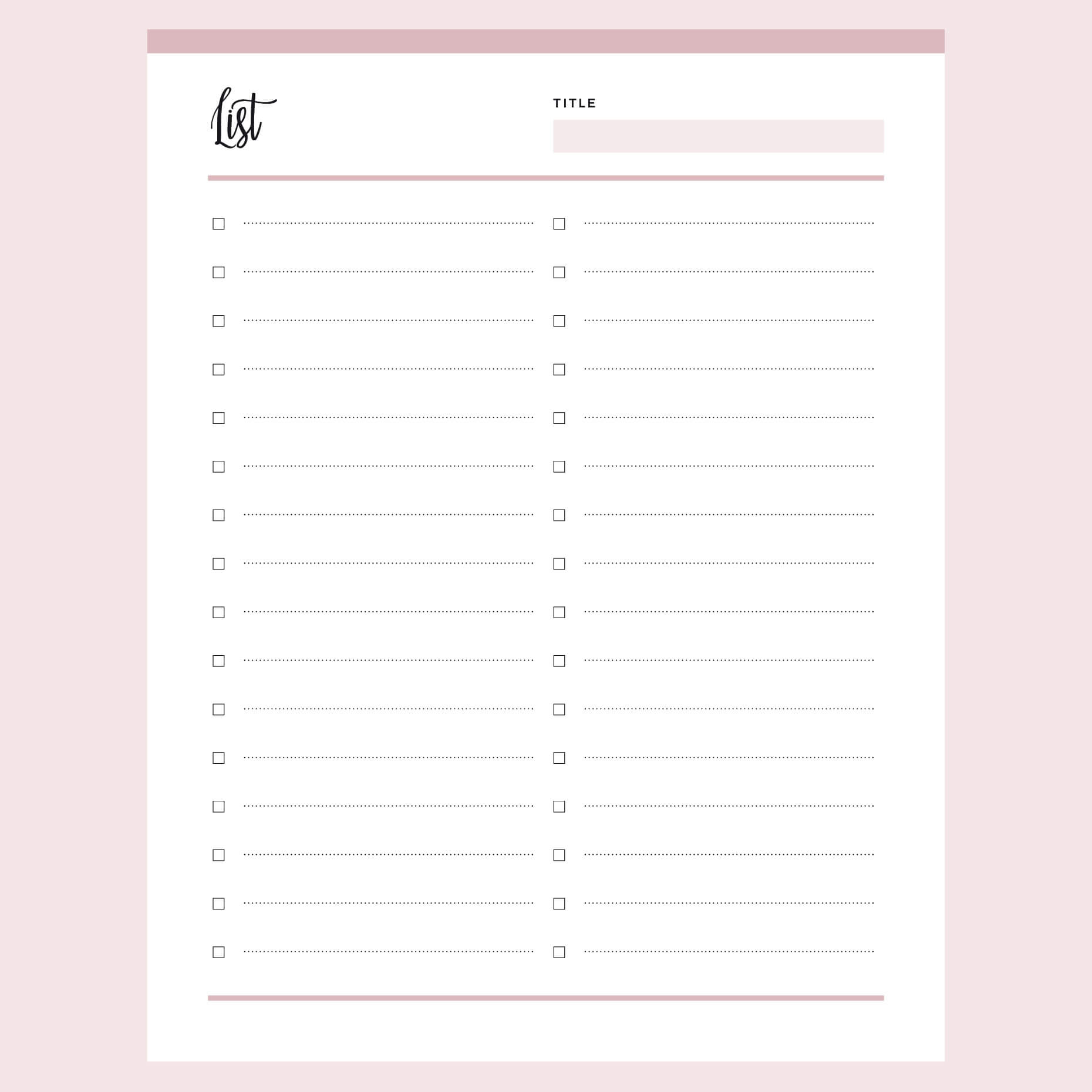 Printable Checklist Template – Plan Print Land printable-checklist-template-plan-print-land
