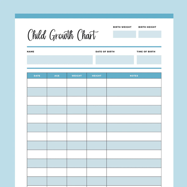 Printable Child Growth Tracking Chart | Instant Download PDF | A4 and US Letter – Plan Print Land printable-child-growth-tracking-chart-instant-download-pdf-a4-and-us-letter-plan-print-land