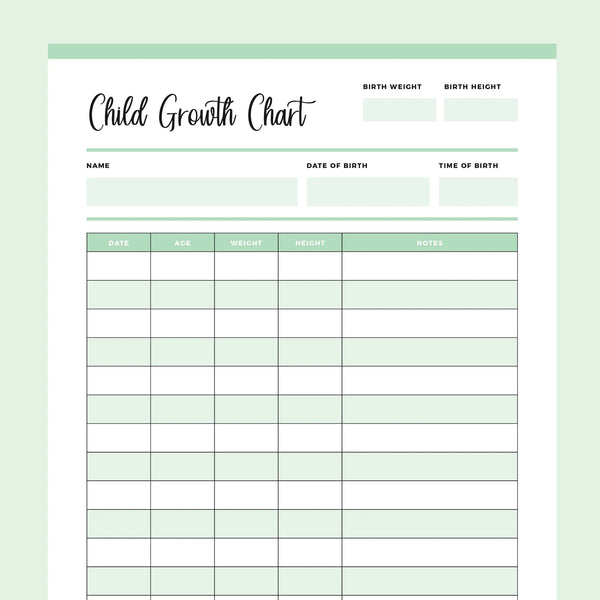 Printable Child Growth Tracking Chart | Instant Download PDF | A4 and US Letter – Plan Print Land printable-child-growth-tracking-chart-instant-download-pdf-a4-and-us-letter-plan-print-land