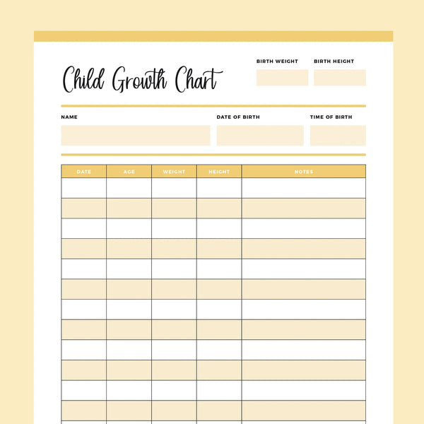 Printable Child Growth Tracking Chart | Instant Download PDF | A4 and US Letter – Plan Print Land printable-child-growth-tracking-chart-instant-download-pdf-a4-and-us-letter-plan-print-land