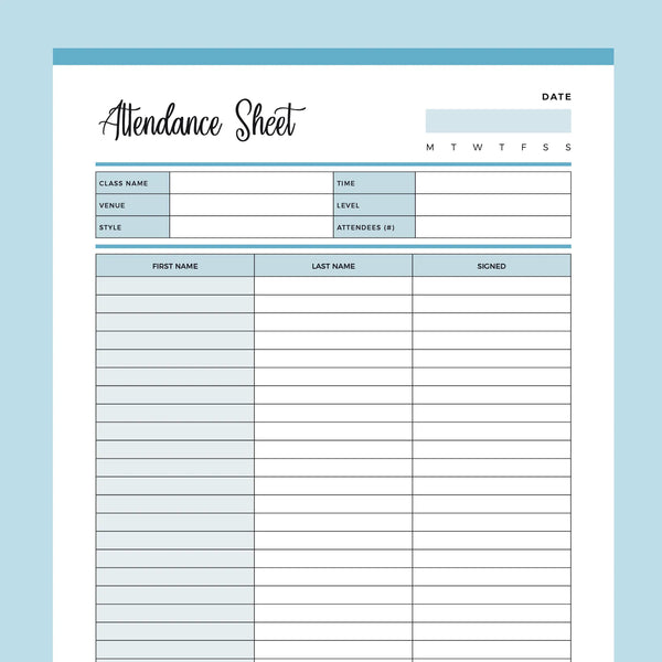Printable Class Attendance Sheet | Instant Download PDF | A4 and US Letter – Plan Print Land printable-class-attendance-sheet-instant-download-pdf-a4-and-us-letter-plan-print-land
