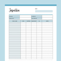 Printable Cleaner Inspection Template - Blue