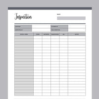 Printable Cleaner Inspection Template - Grey