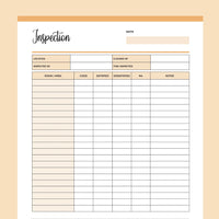 Printable Cleaner Inspection Template - Orange