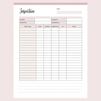 Printable Cleaner Inspection Template