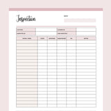 Printable Cleaner Inspection Template - Pink