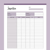 Printable Cleaner Inspection Template - Purple