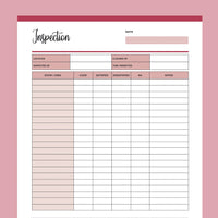 Printable Cleaner Inspection Template - Red