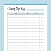 Custom Rug Sign Off Form Printable Cleaning Company Sign Off Form | Instant Download PDF | A4 ...