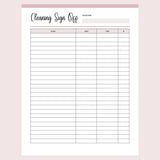 Printable Cleaning Company Sign Off Form