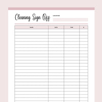 Custom Rug Sign Off Form Printable Cleaning Company Sign Off Form | Instant Download PDF | A4 ...
