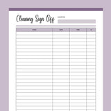 Custom Rug Sign Off Form Printable Cleaning Company Sign Off Form | Instant Download PDF | A4 ...