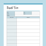 Printable Cleaning Customer Request Form - Blue