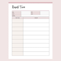 Printable Cleaning Customer Request Form Page 1
