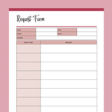 Printable Cleaning Customer Request Form - Red