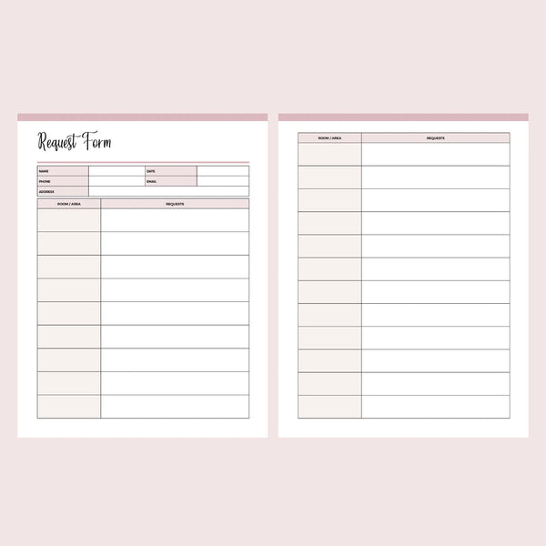 Printable Cleaning Customer Request Form