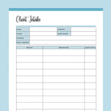 Printable Client Intake Form - Blue