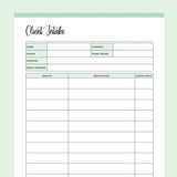 Printable Client Intake Form - Green