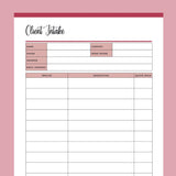 Printable Client Intake Form - Red