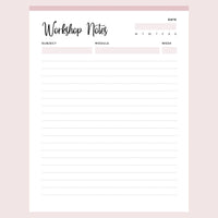 workshop 11 notes Images High Quality Grahic Printable College Workshop Notes | Instant download PDF | A4 & US ...