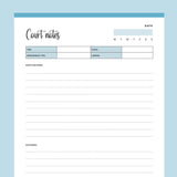 Printable Court Notes - Blue
